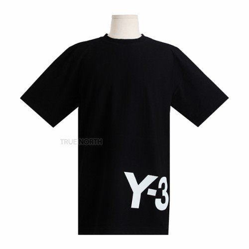 [Y-3] 공용 HG6093 라지 로고 프린트 반팔 티셔츠 블랙