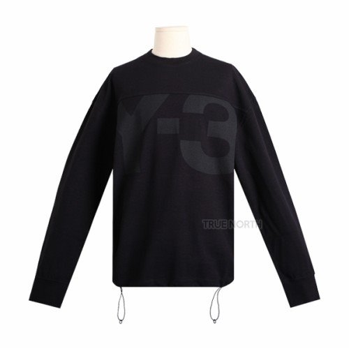 [Y-3] 남성 GV4208 빅 로고 맨투맨 티셔츠 블랙