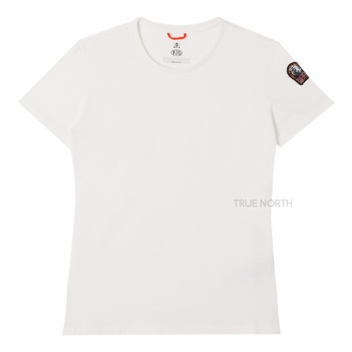 [파라점퍼스] 여성 PWTEEBT31 505 로고 패치 반팔 티셔츠 화이트